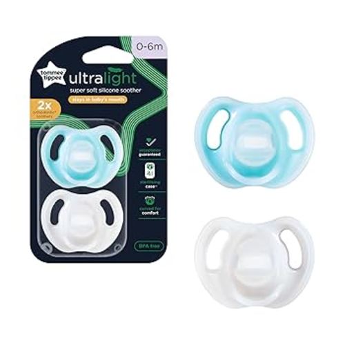 Tommee Tippee Ultra-light Soothers, 0-6 months, 2 pack of one piece silicone, BPA free soothers, Assorted Colours : Amazon.com.au: Baby