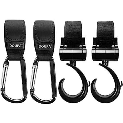 Baby Stroller Hooks Clips, Convenient Stroller Accessories Mommy Bag Hooks for Hanging Diaper Bags ,Purse,Stroller Organizer, Perfect for Uppababy, Babyzen Yoyo, Britax, Bugaboo, Bob, Pushchair, Buggy