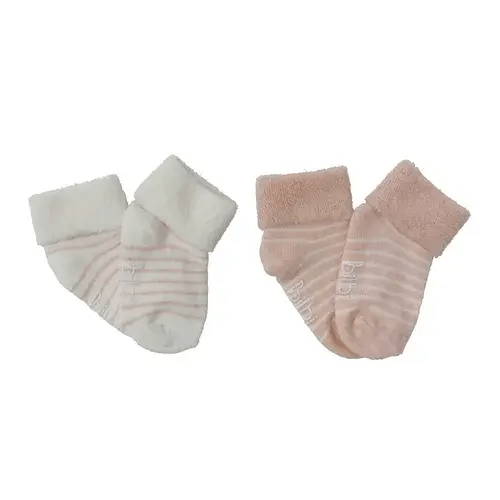 Bilbi 2 Pack Infant Terry Turn Top Sock Pink | Baby Bunting AU