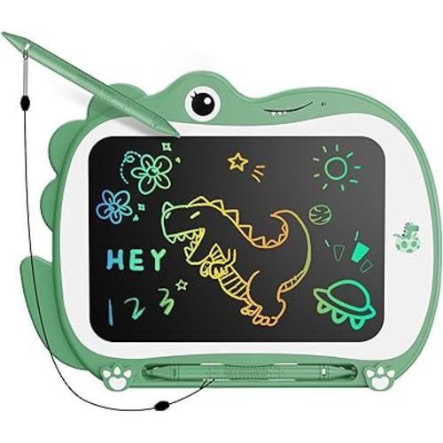 8.5 Inch Dinosaur LCD Drawing Tablet Writing Board Toddler Toy Educational Toys Birthday Christmas Gifts Toys for 3 4 5 6 Years Old Boys and Girls (Green)