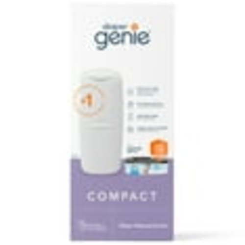 Diaper Genie Compact Pail, White, 1 Pail, 1 Square Refill - 165 Count, Infant