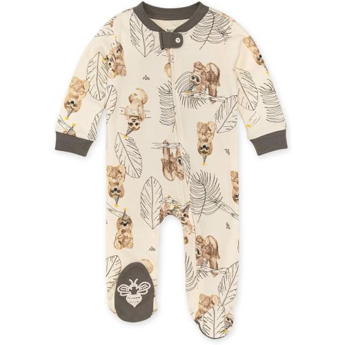 Burt's Bees Baby Boys Sleep and Play Pjs, 100% Organic Cotton One-piece Zip Front Romper Jumpsuit Pajamas - 9 Months - Celebratin' Sloths