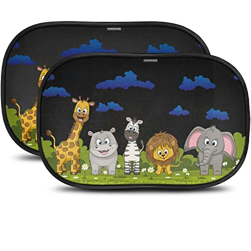 CARAMAZ Car Window Shade for Baby with Certified UV-Protection 2 Pack - 20"x12"