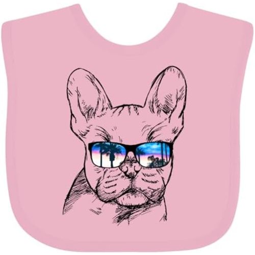 inktastic French Bulldog Portrait with Sunglasses Baby Bib