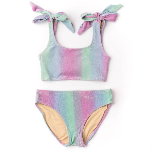 Ocean Ombre Girls Shimmer Bunny Tie Bikini 4-14