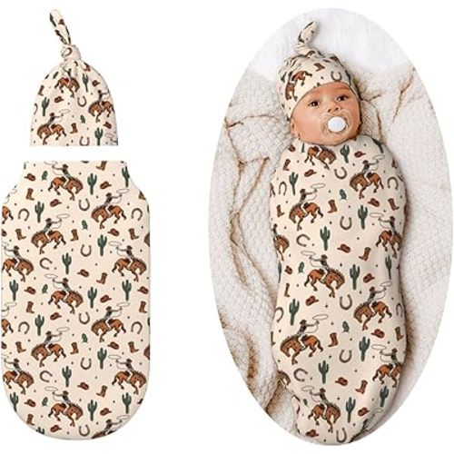 Western Swaddle Blankets Newborn Receiving Blanket Baby Swaddle Wrap Soft Sleeping Sack for Baby Girls Boys