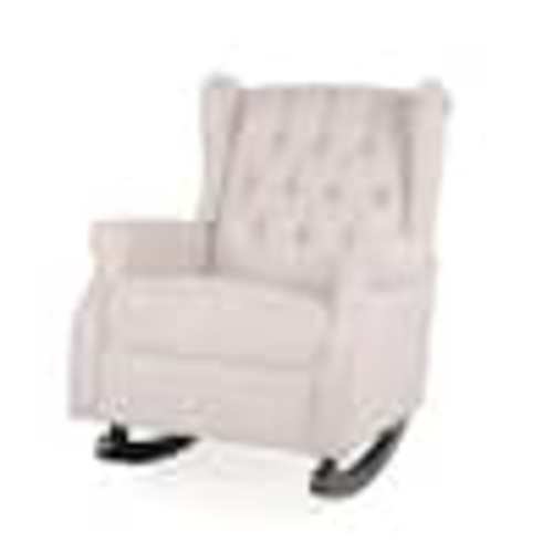 Noble House Dowd Beige Fabric Rocking Chair 109035