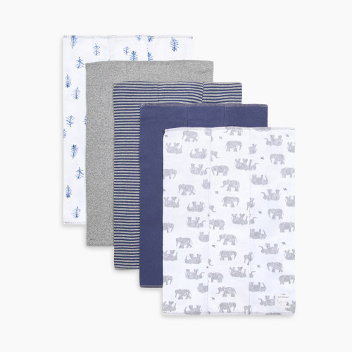 Burt's Bees Baby Organic Burp Cloth (5 Pack) - Wandering Elephants
