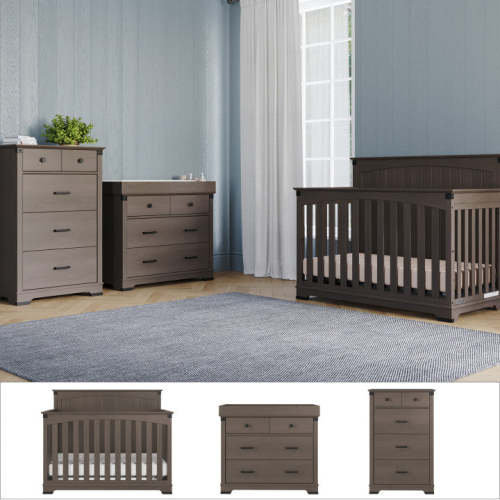 Redmond 4 Piece Nursery Set with Crib, Dresser with Changing Tray and