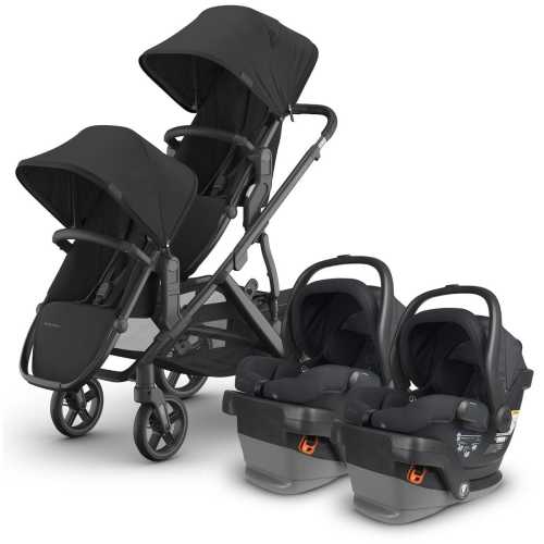 UPPAbaby Vista V3 Twin Stroller with RumbleSeat V3 + Mesa V2 Travel System Bundle - Jake / Jake