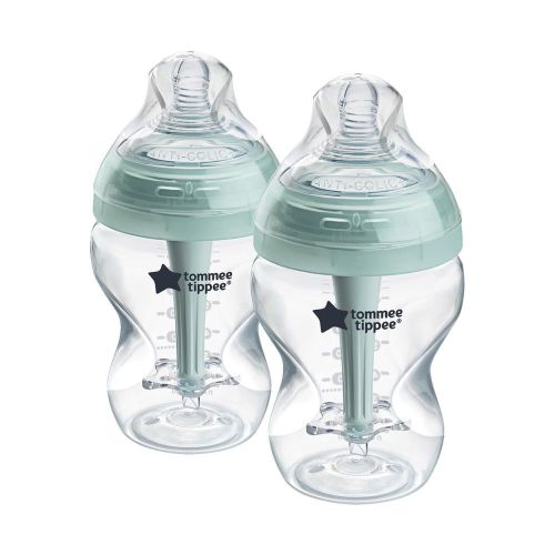 Tommee Tippee Advance Anti-Colic Bottle With Slow Flow Teats 0 Months+ 2 Pack Green 260ml