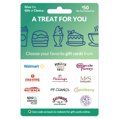 $50 A Treat For You – ChooseYourCard Gift Card&nbsp;
