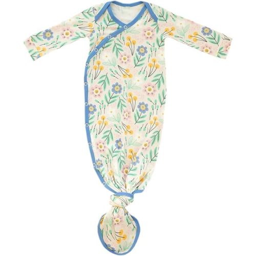 Copper Pearl Baby Gown - Knotted Newborn Sleepers for Baby Boy and Girl, Soft Stretchy Long Sleeve Infant Gowns with Bottom Tie and Hand Mittens, Perfect Hospital Coming Home Outfit (Clara)
