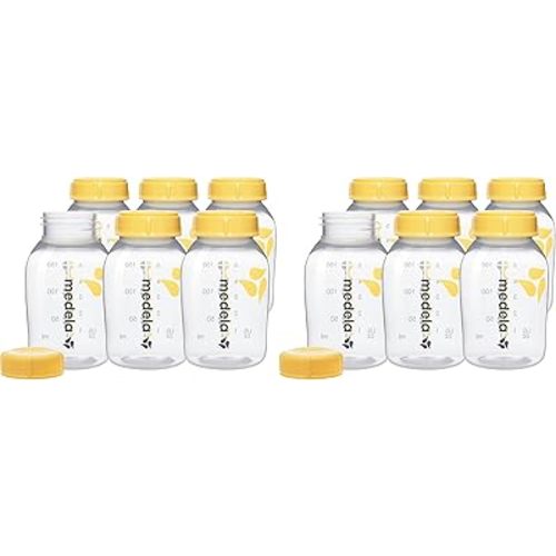 Breast Milk Collection and Storage Bottles with Solid Lids - 6pk/5oz-150mL Breastmilk Container, Compatible with Medela Breast Pumps and Made Without BPA