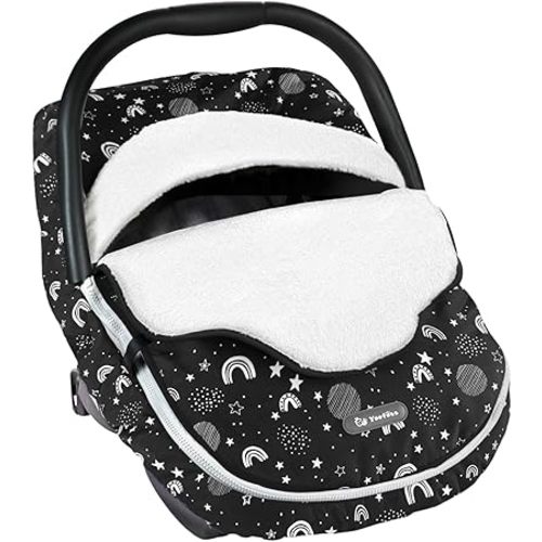 Yoofoss Baby Car Seat Cover Winter Carseat Canopies Cover to Protect Baby from Cold Wind, Super Warm Plush Fleece Baby Carrier Cover for Infant Boys Girls (Stars)