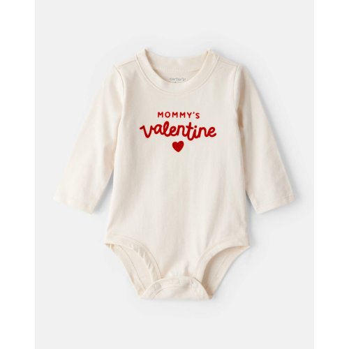 Baby Boy Mommy's Valentine Long-Sleeve Graphic Bodysuit - Cream | Carter's