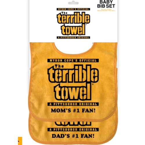Pittsburgh Steelers Terrible Towel Parent Bib Set