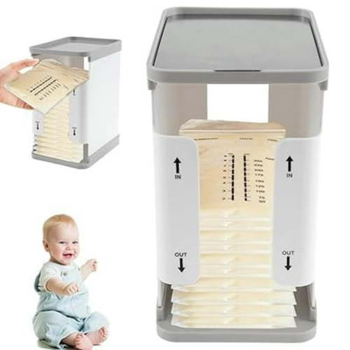 NUAHRHY Breastmilk Freezer Organizer 1700ml Breast Milk Storage Organizer Reusable Breast Milk Storage Tower First in First Out Breastmilk Bag Organizer for Freezing Breastmilk 8.07*6.49*4.72in