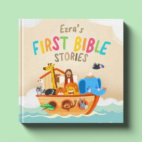 Babies First Bible Stories Boho, Baptism Gift, Personalized Bible Verse, Christening Gift, Baby Dedication, Baptism Keepsake, Baby Bible