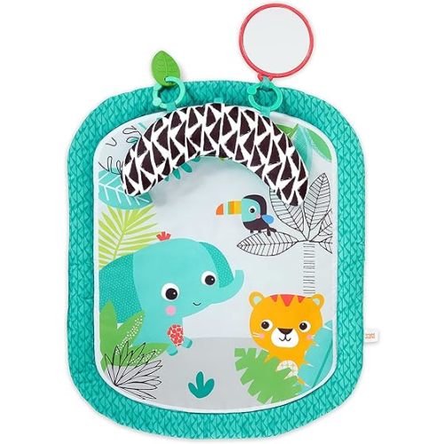 Bright Starts Totally Tropical Prop & Play Tummy Time Mat, Baby Play Mat, Tummy Time Pillow, Sensory Toys, Ages Newborn +