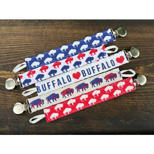 Buffalo Pacifier Clip, Buffalo paci clip, Buffalo Baby, Bills Mafia, Buffalo Bills