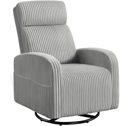 Yaheetech Corduroy Swivel Nursery Glider Chair Rocker Chair, Dark Green