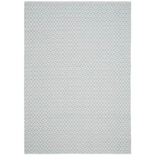 Montauk Ivory/Light Blue 5 ft. x 7 ft. Solid Area Rug