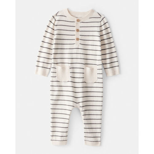 Baby Boy Striped Cotton Long-Sleeve Jumpsuit - Carter's | Carter's
