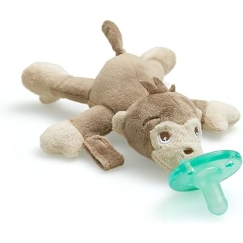 Philips AVENT Soothie Snuggle Pacifier Holder with Detachable Pacifier, 0m+, Monkey, SCF347/02