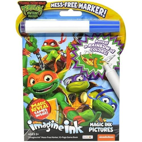 Bendon Teenage Mutant Ninja Turtles Imagine Ink, Magic Ink Pictures and Game Book with Mess Free Marker
