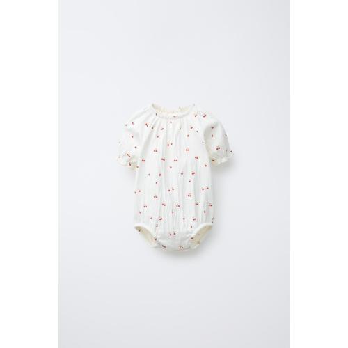 CHERRY PRINT BODYSUIT - Oyster-white | ZARA United States