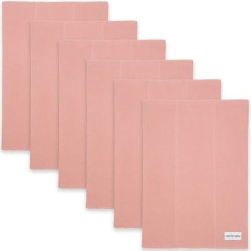Burp Cloths 100% Cotton Washcloths for Boys and Girls by Comfy Cubs (Bold Blush, Pack of 6)