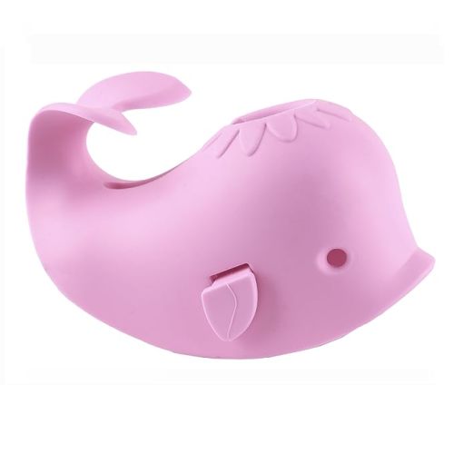 Bath Spout Cover for Bathtub - Protects Baby from Bumping Head During Bathing Time Baby Faucet Cover Universal Faucet Protective Cover Whale Design (Pink)