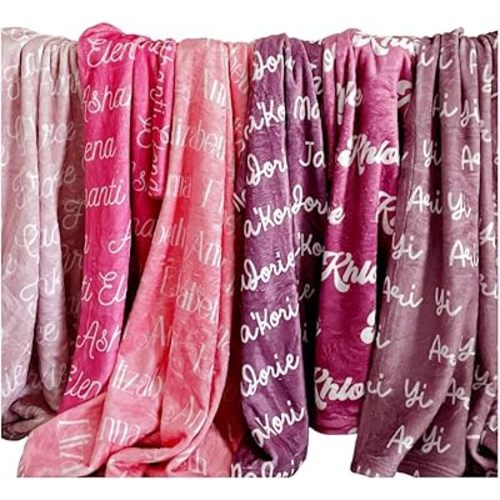 Name Blanket, Personalized Lightweight Plush Blanket (Baby 30x40 inches) – Soft Fleece Throw, Customizable for Babies, Boy, Girl – Gift for Birthday, Baby Shower