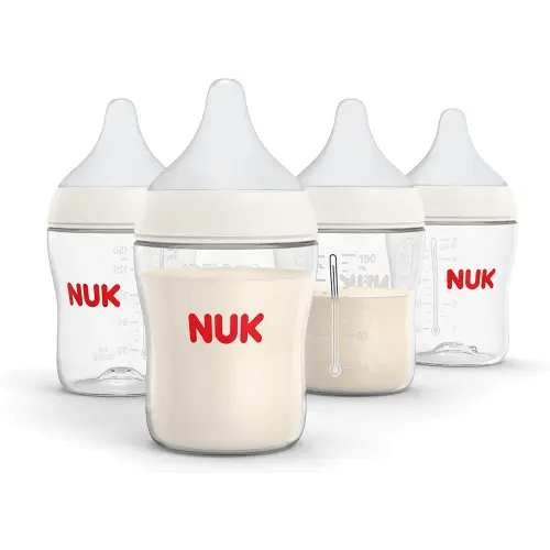 NUK Perfect Match Slow Flow Breast-Like, Anti-Colic Bottle, 5oz., 4 Pack, BPA Free