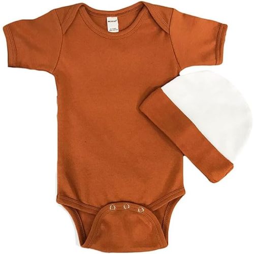Monag Collegiate Baby Bodysuit Set - 6-12m - Texas Orange/White