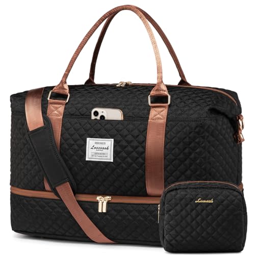 LOVEVOOK Travel Duffle Bag,Weekender Bags for Women with Shoe Compartment,Carry on Overnight Bag with Toiletry Bag,Gym Duffel Bag with Wet Pocket, Hospital Bags for Labor and Delivery