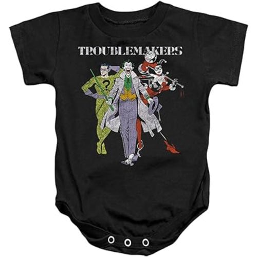 Popfunk Batman Original Gangsters Joker Harley Quinn Riddler Unisex Infant Snap Suit for Baby