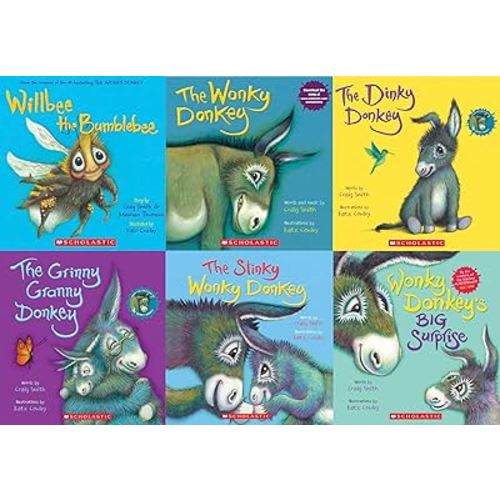 Wonky Donkey Complete 6 Books Set: The Wonky Donkey, The Dinky Donkey, The Grinny Granny Donkey, Wonky Donkey's Big Surprise, Willbee the Bumblebee, The Stinky Wonky Donkey (Paperback)