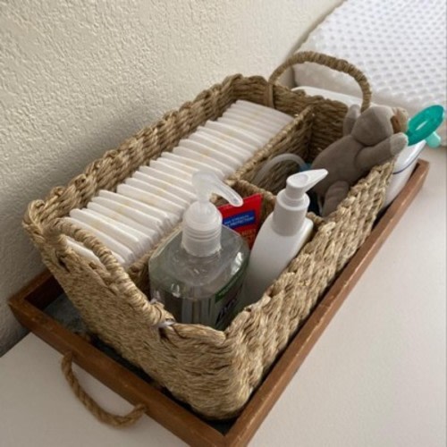 Woven Diaper Caddy with Dividers - Cloud Island™ Natural Woven