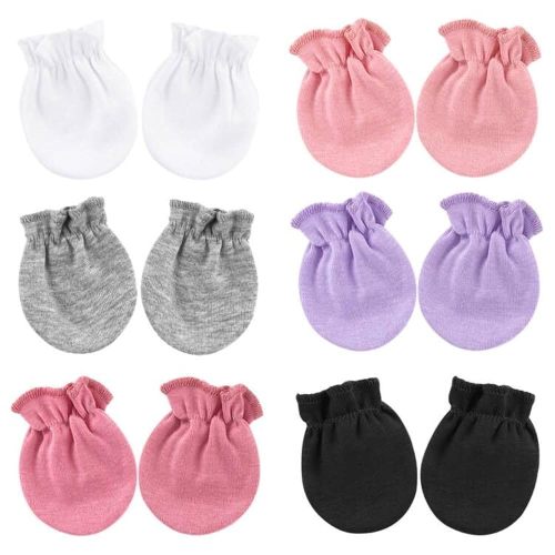 BQUBO Newborn Infant Toddler Mittens No Scratch Cotton Elastic Wrist Gloves Hypoallergenic for 0-6 Months Baby Boys Girls