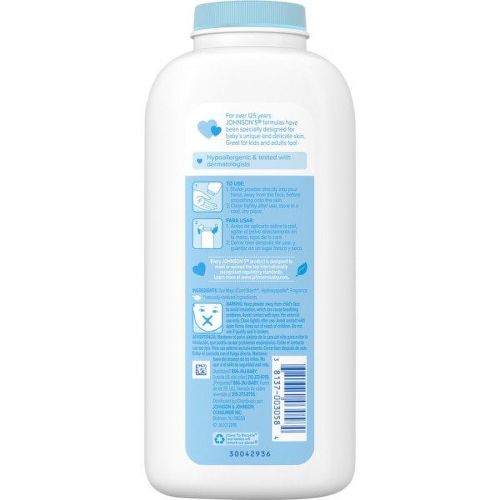 Johnson's Aloe & Vitamin E Baby Powder Pure Cornstarch, 15oz, 4-Pack