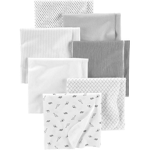 Simple Joys by Carter's Baby 7-Pack Flannel Receiving Blankets - One Size - Gray/White/Black