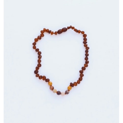 Canyonleaf Kids Raw Cognac Amber + Mookaite Jasper Necklace