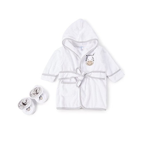 Spasilk Hooded Bathrobe with Ears for Newborns, 1 3D Soft Cotton Terry Bathrobe, Baby Essentials, Baby Shower Gifts, One Size
