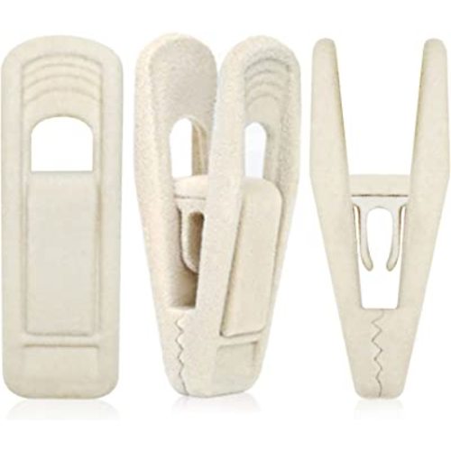 Velvet Hanger Clips for Velvet Hangers - 40 PCS Beige Non-Slip Velvet Clip for Pants Suit Skirt Hanger, Strong Velvet Clips Fit for Thin Velvet Hangers