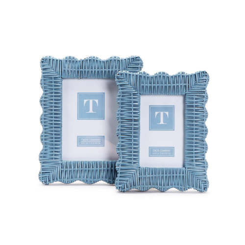 Blue Wicker Weave Photo Frame, Set of 2 | Over The Moon
