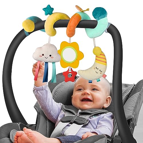 MONSTIME Car Seat Toys for Babies 0-6 Months Boys Girls Stroller Toys, Newborn Toys 0 3 Months Brain Development, Baby Toy Infant Toy for Carseat Stroller Crib Baby Gym for 0 3 6 9 12 Months
