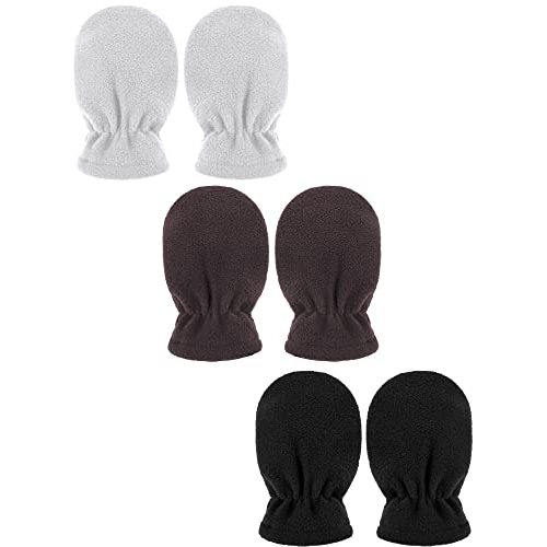 SATINIOR 3 Pairs Baby and Toddler Winter Mittens Kids Fleece Warm Mittens for Baby Boy Girl