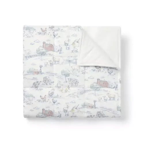 Baby White Farm Animal Toile Baby Farm Animal Toile Quilted Blanket by Janie and Jack